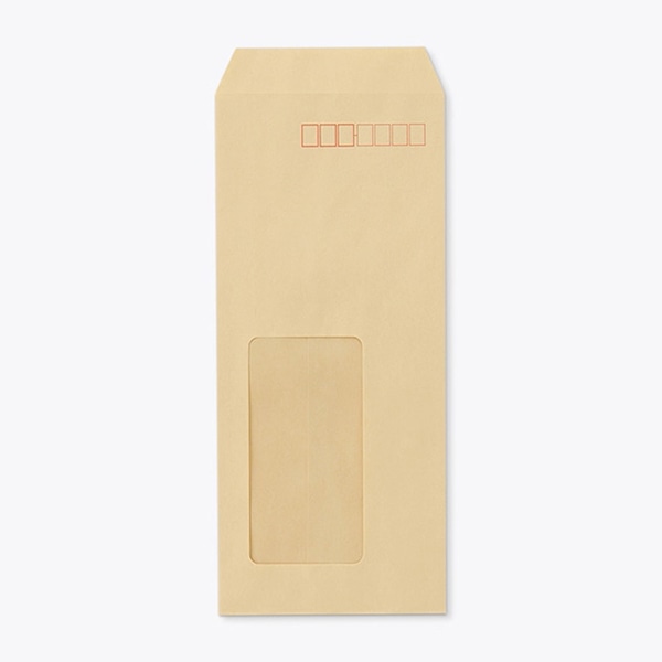 山櫻 封筒　長4窓付　中貼　クラフト70 CoC　〒枠入　A21W 00564047 　1000枚/箱（ご注文単位1箱）【直送品】