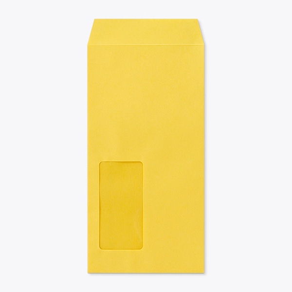 山櫻 封筒　長3窓付　中貼　Kイエロー85 CoC　〒枠なし　A662 00564185 　1000枚/箱（ご注文単位1箱）【直送品】