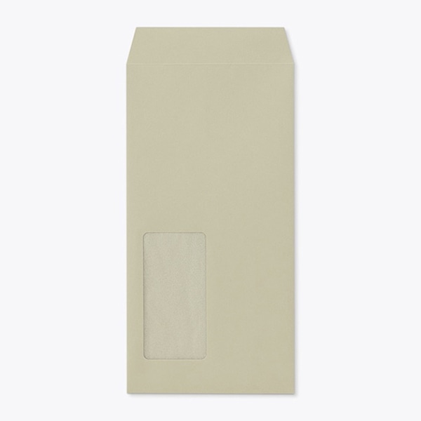 山櫻 封筒　長3窓付　中貼　Kグレイ85 CoC　〒枠なし　A654　グラシン窓 00564220 　1000枚/箱（ご注文単位1箱）【直送品】