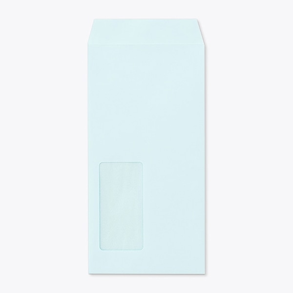 山櫻 封筒　長3窓付　中貼　ECブルー85 CoC　〒枠なし　A735　グラシン窓 00564229 　1000枚/箱（ご注文単位1箱）【直送品】