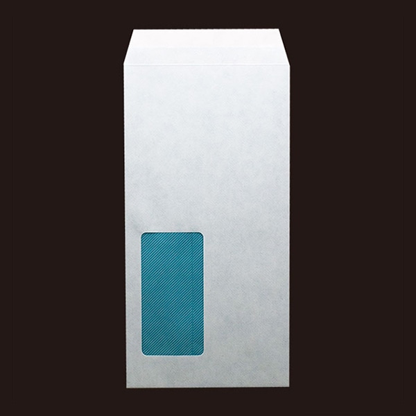 山櫻 封筒　長3窓付　中貼　ホワイトR40　70 裏地紋青　スラット　CoC　〒枠なし A8520　00564474 　1000枚/箱（ご注文単位1箱）【直送品】