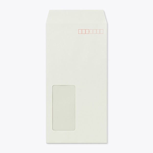 山櫻 封筒　長3窓付　中貼　ECグレイ80 CoC　〒枠入　A724W 00564528 　1000枚/箱（ご注文単位1箱）【直送品】