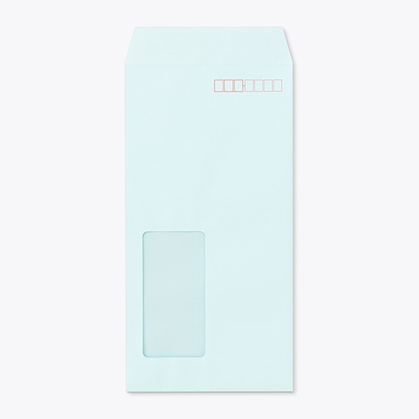 山櫻 封筒　長3窓付　中貼　ECブルー80 CoC　〒枠入　A725W 00564529 　1000枚/箱（ご注文単位1箱）【直送品】