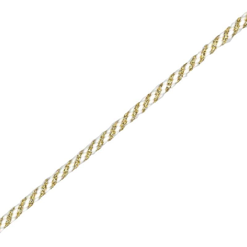 ギフト紐　ファンロープ　ゴールドミックス 30m GM01　ゴールド×オフ 1巻（ご注文単位60巻）【直送品】