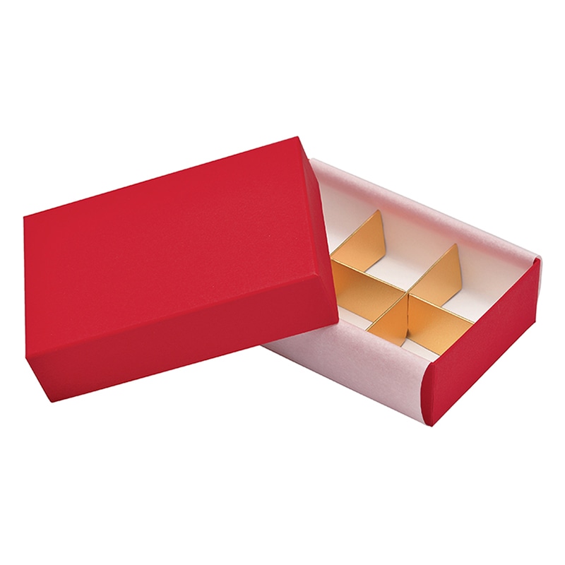 フェザーケース 6仕切 レッド 1263 1個(ご注文単位200個)【直送品】