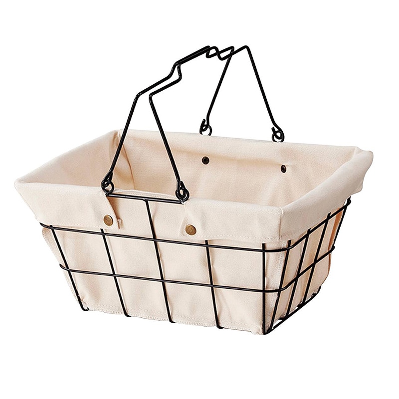 ストア・エキスプレス ワイヤーファブリックバスケット S　アイボリー 61-784-43-5 1個（ご注文単位1個）【直送品】