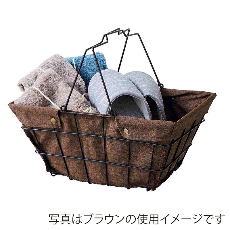 ストア・エキスプレス ワイヤーファブリックバスケット M　アイボリー　 61-784-43-17 　12個/セット（ご注文単位1セット）【直送品】