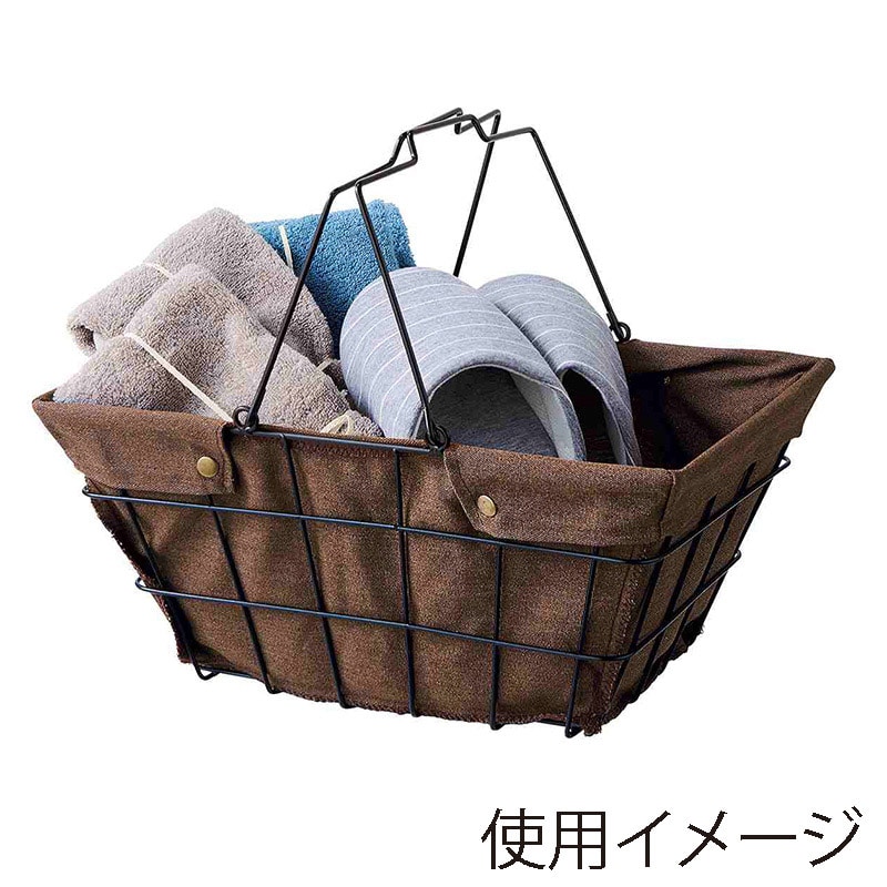 ストア・エキスプレス ワイヤーファブリックバスケット M　ブラウン　 61-784-43-35 　12個/セット（ご注文単位1セット）【直送品】