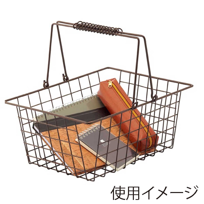ストア・エキスプレス ワイヤーバスケット M ブラウン 61-380-2-14 12個/セット(ご注文単位1セット)【直送品】