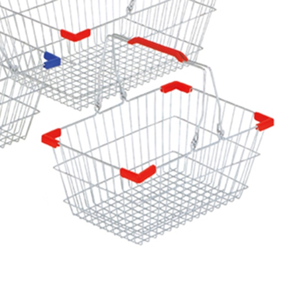 ストア・エキスプレス スチール製買い物カゴ S レッド 61-380-1-7 20個/セット(ご注文単位1セット)【直送品】