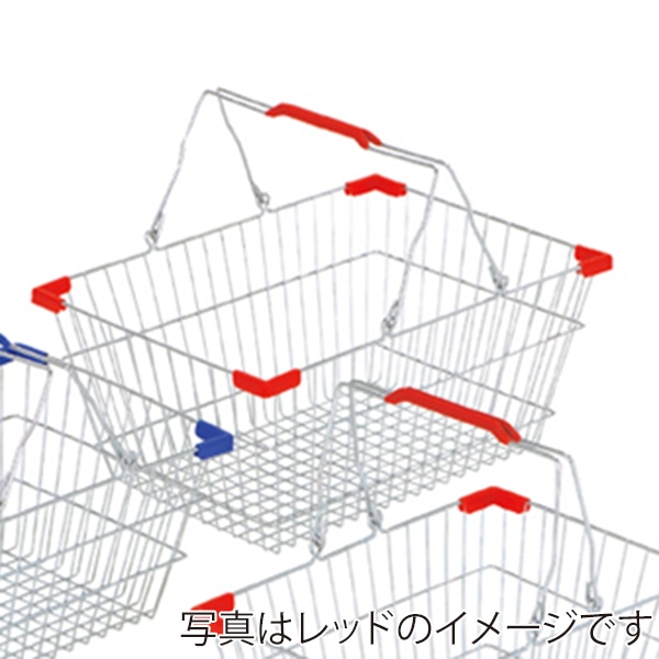 ストア・エキスプレス スチール製買い物カゴ L　ブルー　 61-380-1-12 　12個/セット（ご注文単位1セット）【直送品】