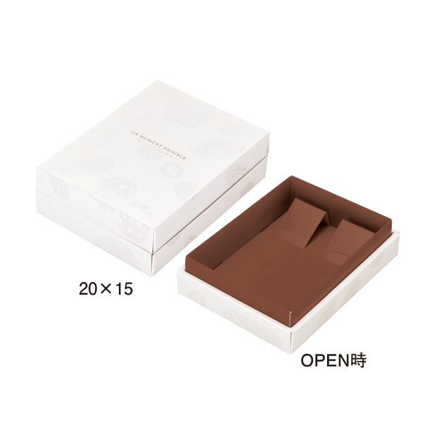 柳井紙工 ギフトケース　ギフトファイン・デセール 20×15 26583　茶 50組/束（ご注文単位1束）【直送品】