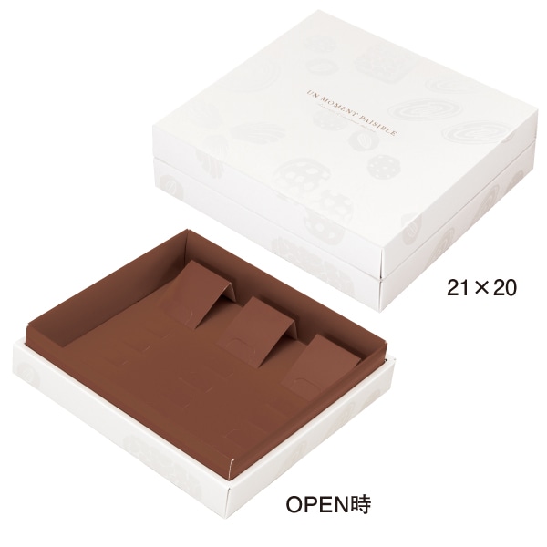 柳井紙工 ギフトケース　ギフトファイン・デセール 21×20 26585　茶 50組/束（ご注文単位1束）【直送品】