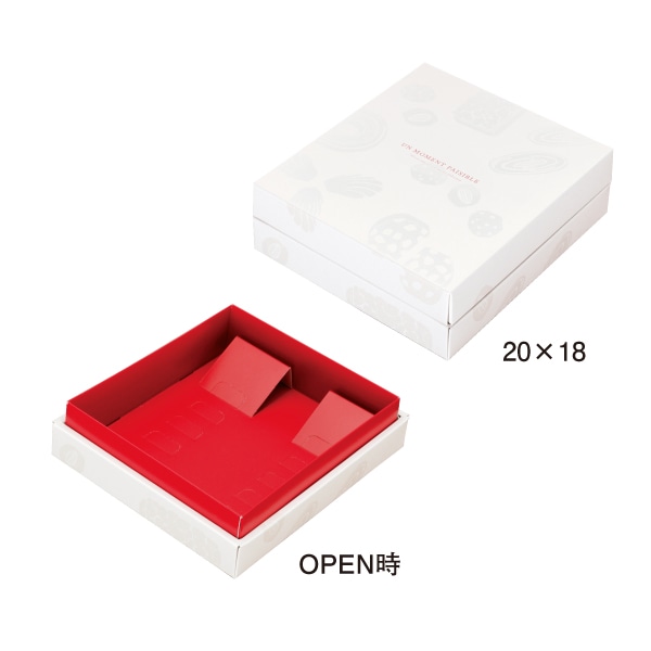柳井紙工 ギフトケース　ギフトファイン・デセール 20×18 26542　赤 50組/束（ご注文単位1束）【直送品】
