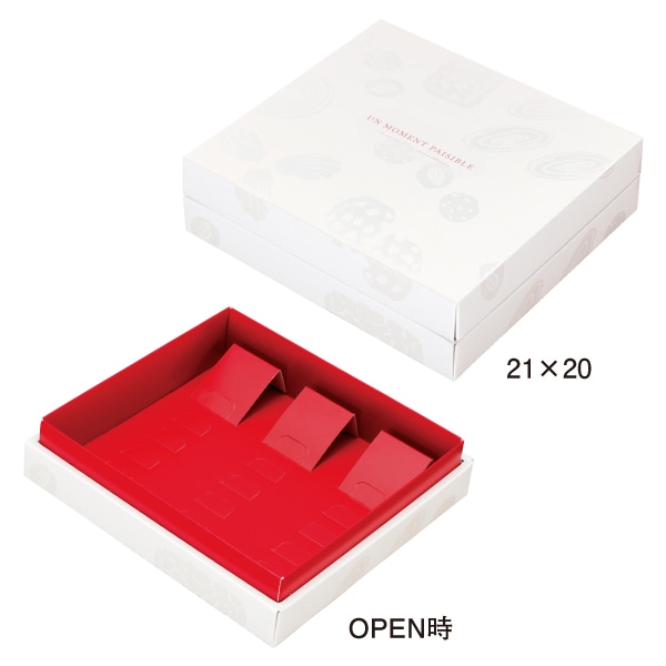 柳井紙工 ギフトケース　ギフトファイン・デセール 21×20 26543　赤 50組/束（ご注文単位1束）【直送品】