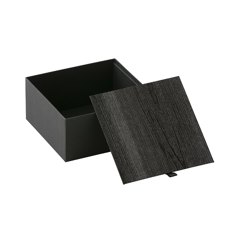 洋菓子箱 ウッド のせ蓋BOX 木目ブラック 1550 1個(ご注文単位50個)【直送品】