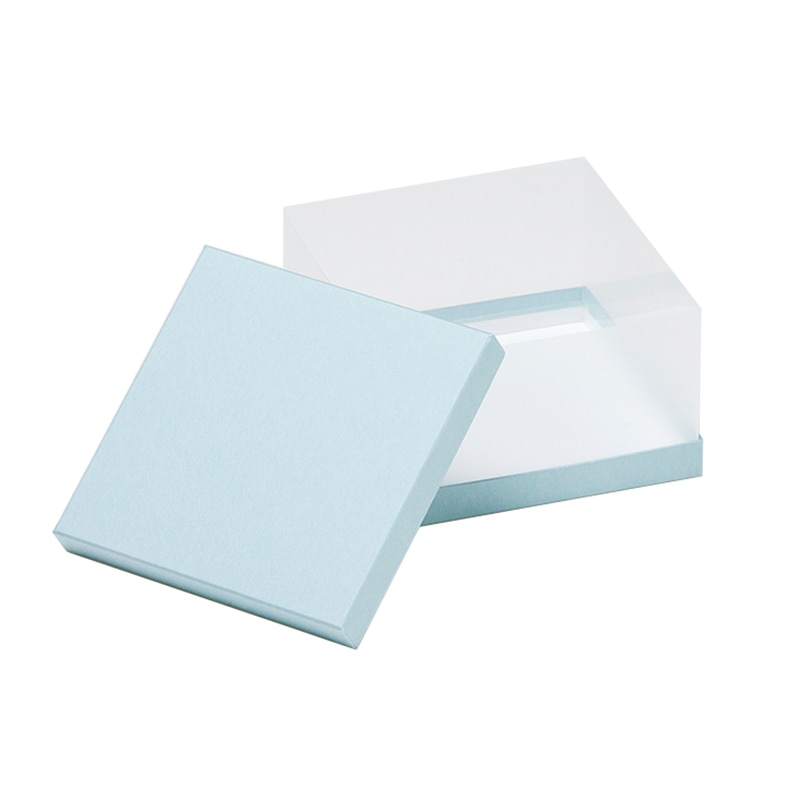 洋菓子箱 正方形サイドクリアギフトケース あさぎ 1751 1個(ご注文単位50個)【直送品】