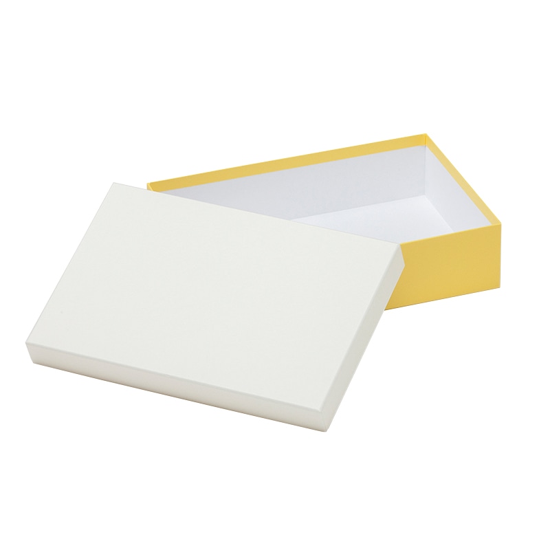 洋菓子箱　パステルフェザーギフトケース M　ホワイト／イエロー 1761　1個（ご注文単位50個）【直送品】