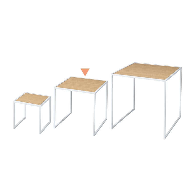 ストア・エキスプレス スチール脚　コの字ラック エクリュ×白脚　30cm角 61-819-37-2 1個（ご注文単位1個）【直送品】