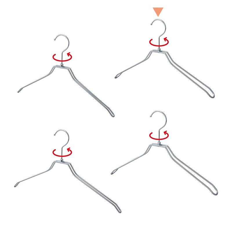 ストア・エキスプレス 平型肩厚スチール製ハンガー クローム 幅38cm 50本 61-819-63-7 1セット(ご注文単位1セット)【直送品】