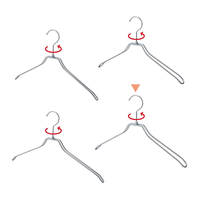 ストア・エキスプレス 平型肩厚スチール製ハンガー クローム 幅42cm 50本 61-819-63-8 1セット(ご注文単位1セット)【直送品】