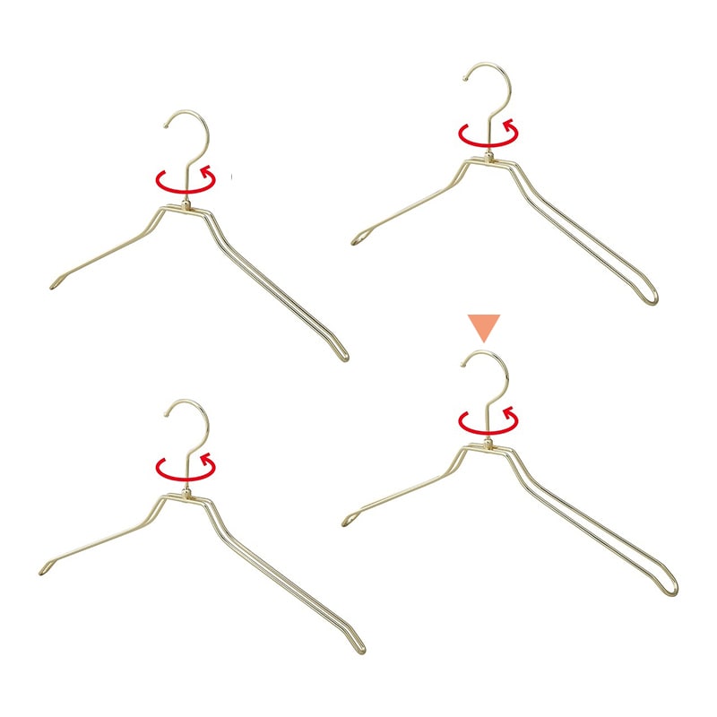 ストア・エキスプレス 平型肩厚スチール製ハンガー ゴールド 幅42cm 61-819-64-4 1本(ご注文単位1本)【直送品】