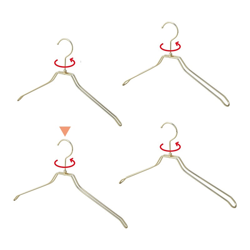 ストア・エキスプレス 平型スチール製ハンガー ゴールド 幅42cm 50本 61-819-64-6 1セット(ご注文単位1セット)【直送品】