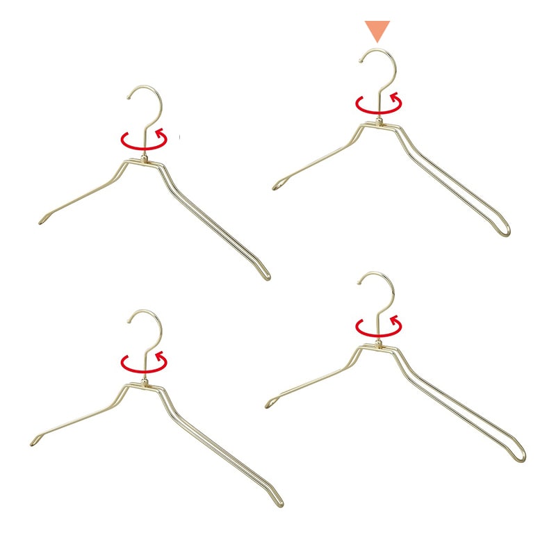 ストア・エキスプレス 平型肩厚スチール製ハンガー ゴールド 幅38cm 50本 61-819-64-7 1セット(ご注文単位1セット)【直送品】