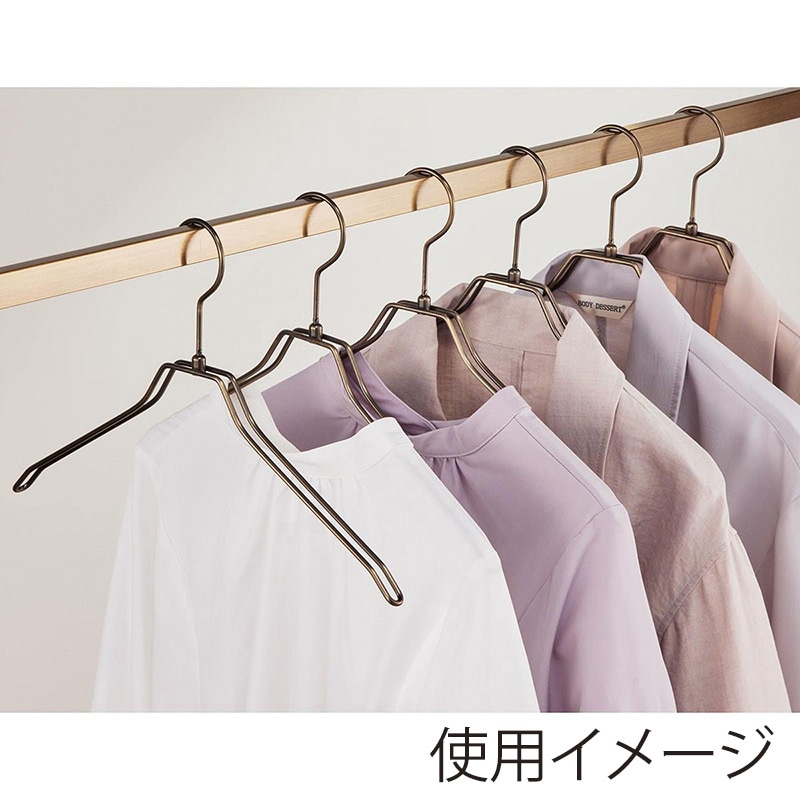 ストア・エキスプレス 平型スチール製ハンガー アンティークゴールド 幅38cm 61-819-65-1 1本(ご注文単位1本)【直送品】