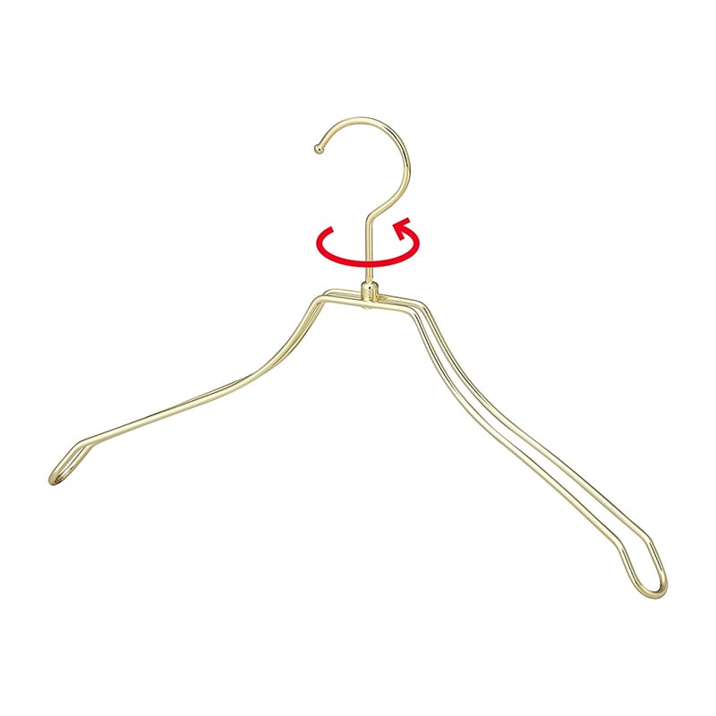 ストア・エキスプレス 湾曲スチール製ハンガー ゴールド　幅42cm 61-819-71-2 1本（ご注文単位1本）【直送品】