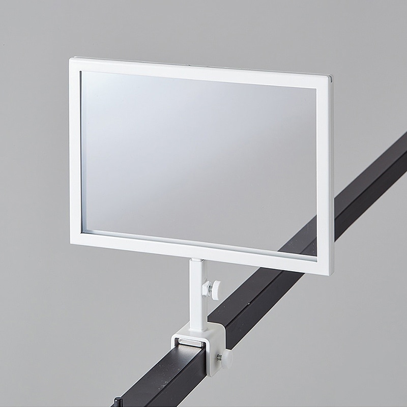 ストア・エキスプレス スチール製　角パイプ用ポップケース B6用　ホワイト 61-819-97-4 1個（ご注文単位1個）【直送品】