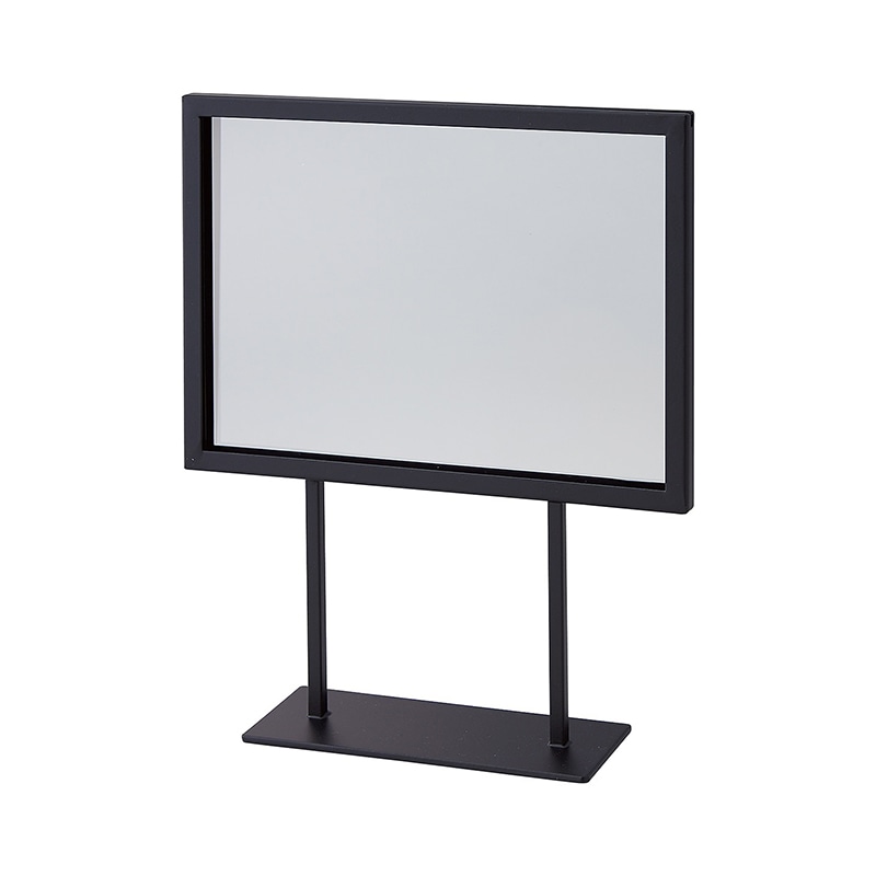 ストア・エキスプレス スチール製ポップスタンド 小 両面仕様 A5ヨコ ブラック 61-820-3-1 1組(ご注文単位1組)【直送品】