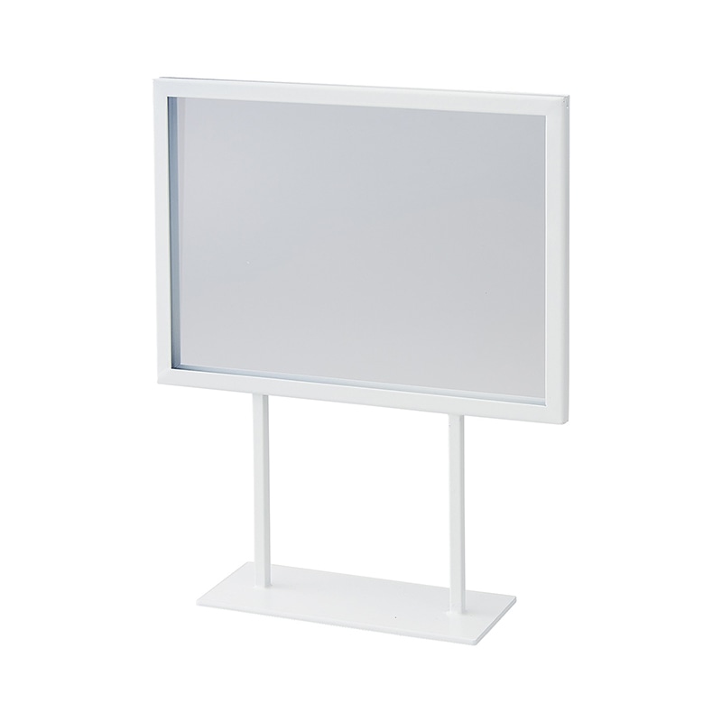 ストア・エキスプレス スチール製ポップスタンド 小 両面仕様 A5ヨコ ホワイト 61-820-3-2 1組(ご注文単位1組)【直送品】