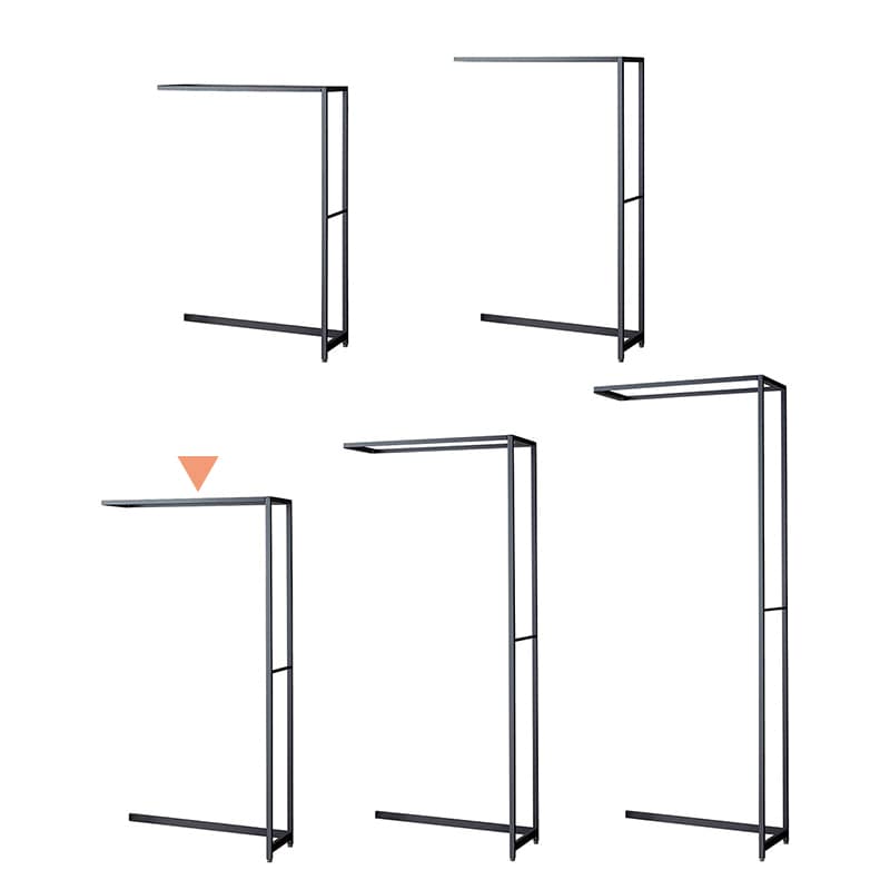 ストア・エキスプレス 店舗什器　ラテラル・ロコ　連結タイプ　グレー 幅90cm／奥行35×高さ180cm 61-808-46-3 1台（ご注文単位1台）【直送品】