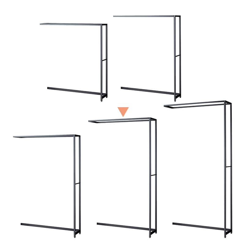 ストア・エキスプレス 店舗什器　ラテラル・ロコ　連結タイプ　グレー 幅120cm／奥行35×高さ210cm 61-808-50-4 1台（ご注文単位1台）【直送品】