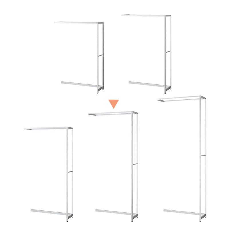 ストア・エキスプレス 店舗什器 ラテラル・ロコ 連結タイプ ホワイト 幅90cm/奥行35×高さ210cm 61-808-54-4 1台(ご注文単位1台)【直送品】