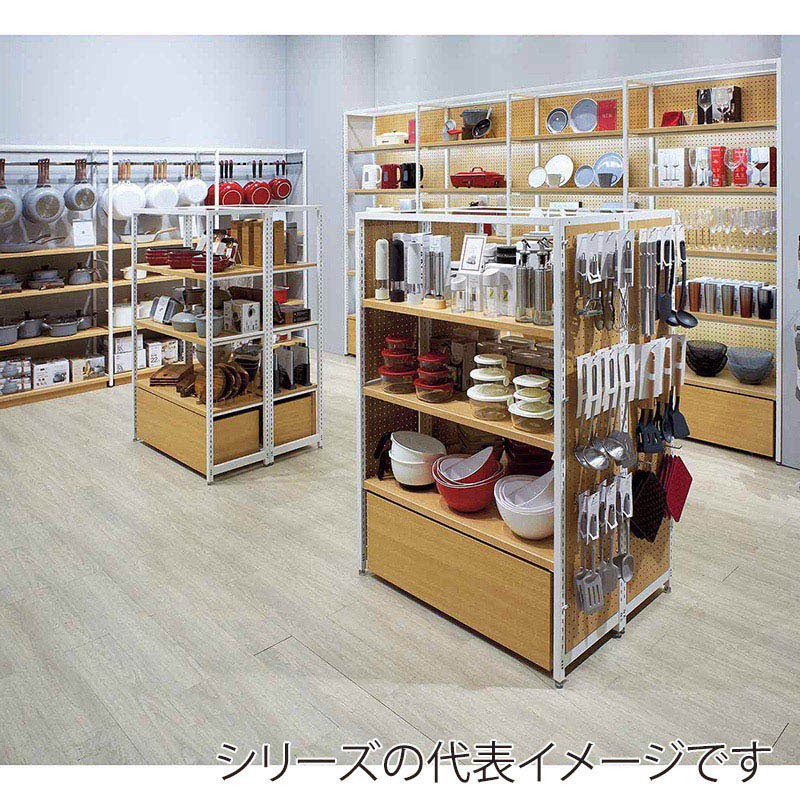 ストア・エキスプレス 店舗什器 ラテラル・ロコ 連結タイプ ホワイト 幅90cm/奥行35×高さ210cm 61-808-54-4 1台(ご注文単位1台)【直送品】