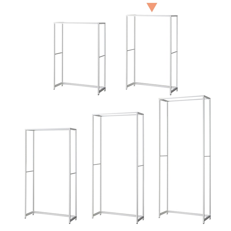 ストア・エキスプレス 店舗什器 ラテラル・ロコ 本体 ホワイト 幅90cm/奥行40×高さ150cm 61-808-55-2 1台(ご注文単位1台)【直送品】