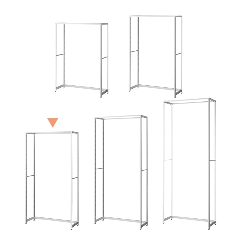 ストア・エキスプレス 店舗什器 ラテラル・ロコ 本体 ホワイト 幅90cm/奥行40×高さ180cm 61-808-55-3 1台(ご注文単位1台)【直送品】