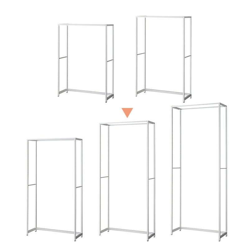 ストア・エキスプレス 店舗什器 ラテラル・ロコ 本体 ホワイト 幅90cm/奥行40×高さ210cm 61-808-55-4 1台(ご注文単位1台)【直送品】