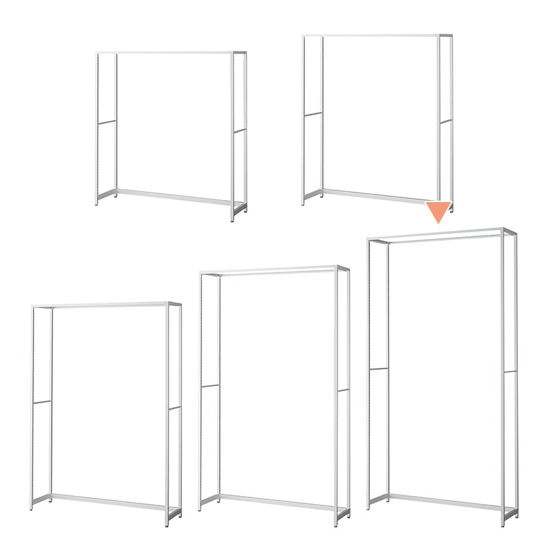 ストア・エキスプレス 店舗什器 ラテラル・ロコ 本体 ホワイト 幅120cm/奥行35×高さ240cm 61-808-57-5 1台(ご注文単位1台)【直送品】