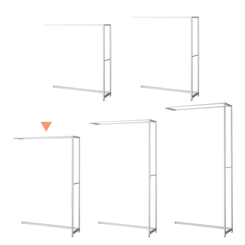 ストア・エキスプレス 店舗什器　ラテラル・ロコ　連結タイプ　ホワイト 幅120cm／奥行40×高さ180cm 61-808-60-3 1台（ご注文単位1台）【直送品】