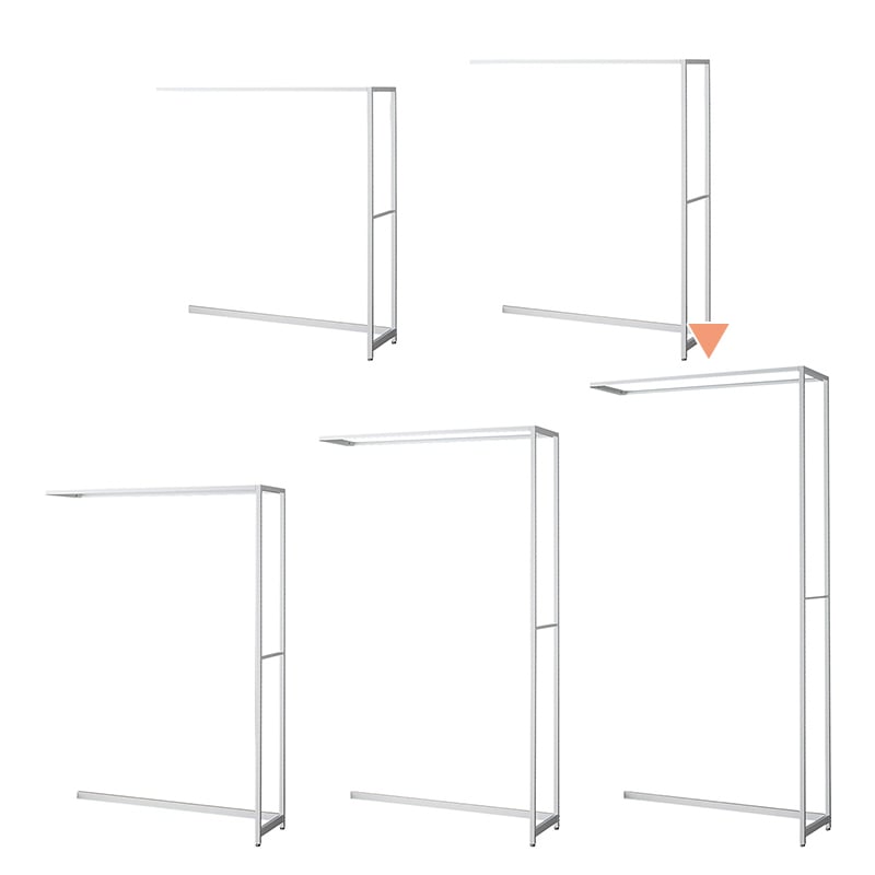 ストア・エキスプレス 店舗什器　ラテラル・ロコ　連結タイプ　ホワイト 幅120cm／奥行40×高さ240cm 61-808-60-5 1台（ご注文単位1台）【直送品】