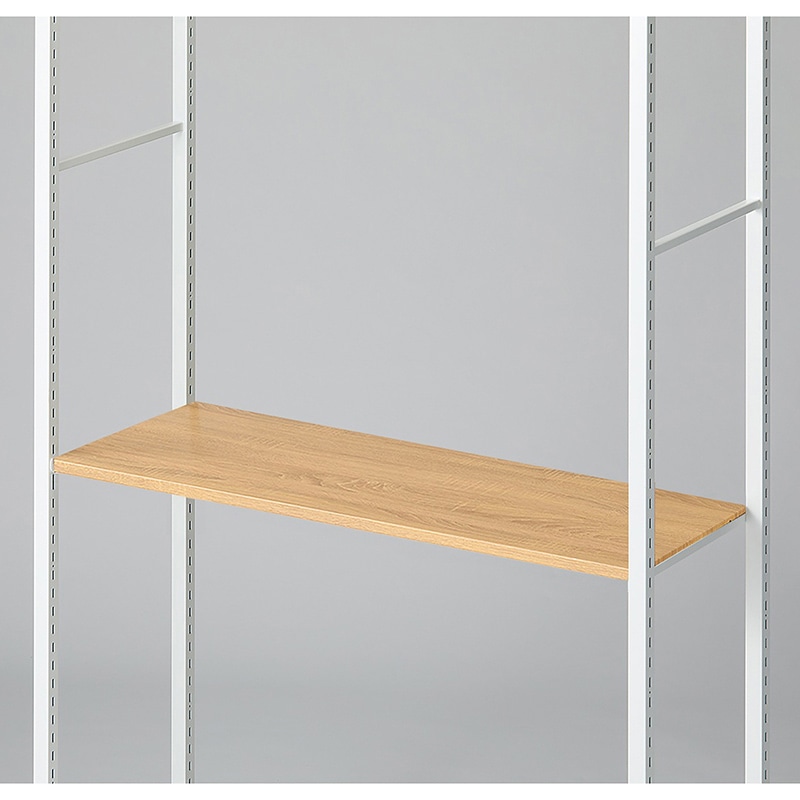 ストア・エキスプレス 店舗什器 ラテラル・ロコ 中間棚セット ホワイト用 90×35cm 木目調スチール棚 61-808-74-11 1セット(ご注文単位1セット)【直送品】
