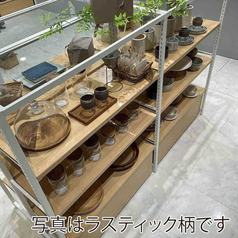 ストア・エキスプレス 店舗什器　ラテラル・ロコ　中間棚セット　ホワイト用 90×35cm　木目調スチール棚 61-808-74-11 1セット（ご注文単位1セット）【直送品】