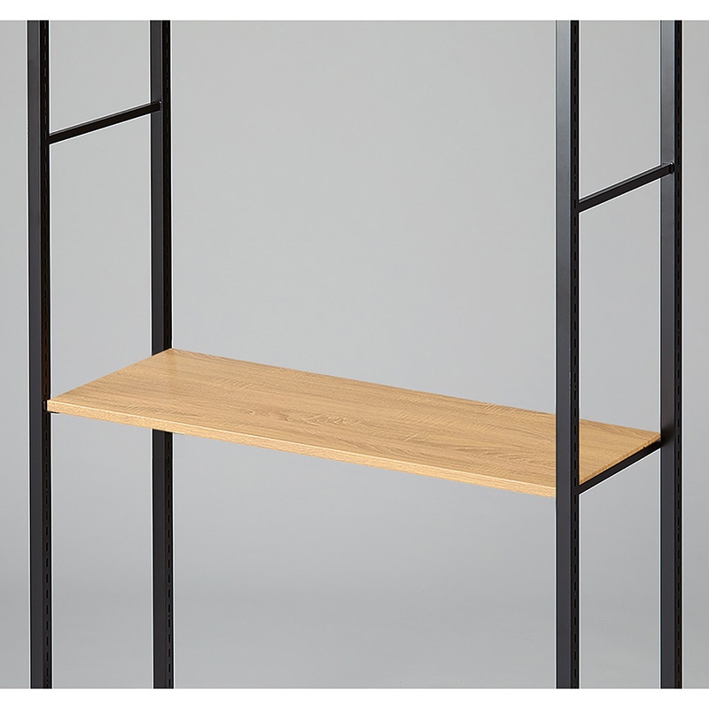 ストア・エキスプレス 店舗什器 ラテラル・ロコ 中間棚セット ブラック用 90×35cm 木目調スチール棚 61-808-75-11 1セット(ご注文単位1セット)【直送品】