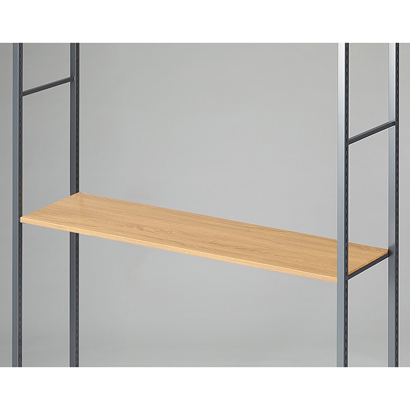 ストア・エキスプレス 店舗什器 ラテラル・ロコ 中間棚セット グレー用 120×35cm 木目調スチール棚 61-808-76-11 1セット(ご注文単位1セット)【直送品】