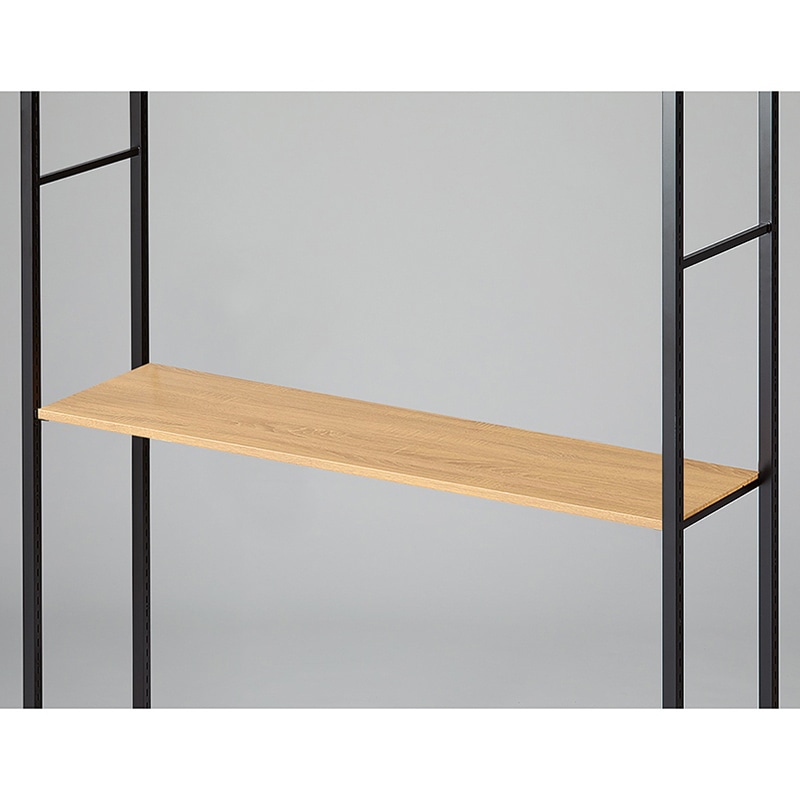 ストア・エキスプレス 店舗什器 ラテラル・ロコ 中間棚セット ブラック用 120×35cm 木目調スチール棚 61-808-78-11 1セット(ご注文単位1セット)【直送品】