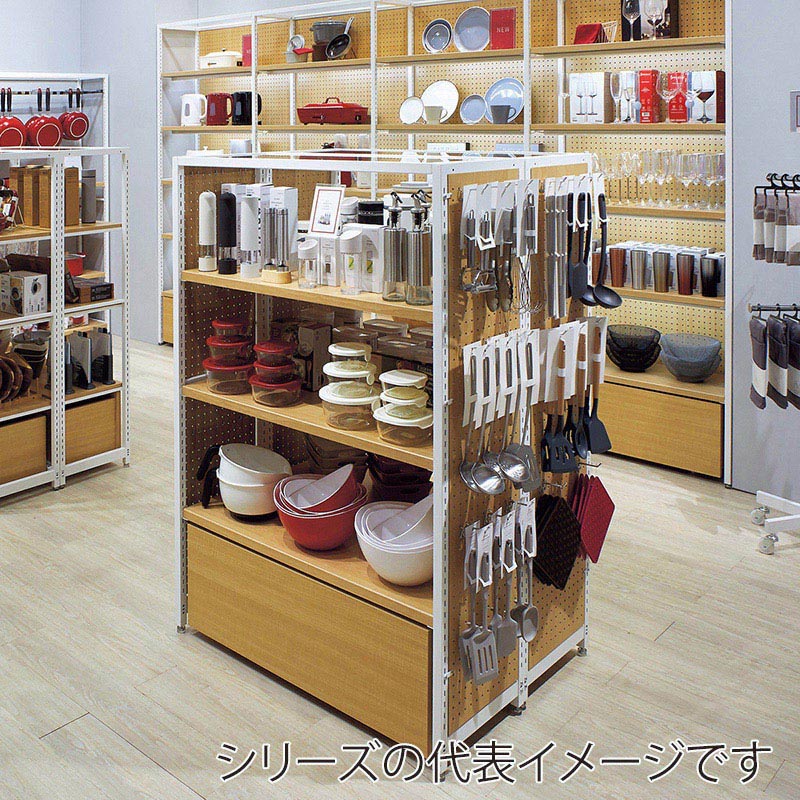 ストア・エキスプレス 店舗什器 ラテラル・ロコ サイドパネル 有孔 奥行40×高さ180cm用 エクリュ 61-809-6-3 1枚(ご注文単位1枚)【直送品】