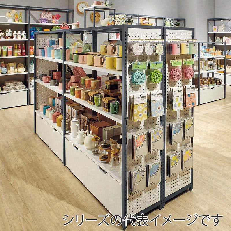 ストア・エキスプレス 店舗什器　ラテラル・ロコ　サイドパネル　有孔 奥行40×高さ180cm用　ホワイト 61-809-7-3 1枚（ご注文単位1枚）【直送品】